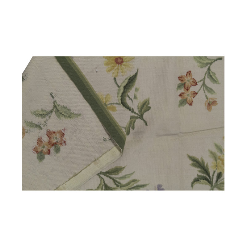 Hand-Knotted High-Quality Beige, Green, and Yellow Area Rug