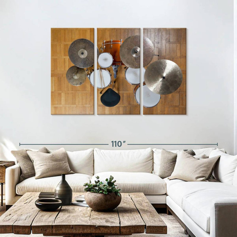Full Drum Set, 48" H x 74" W