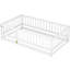 Lit simple blanc - Plancher de bois de pin pour la taille, la structure