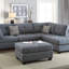 3 pièces Canapé modulaire gris et gris