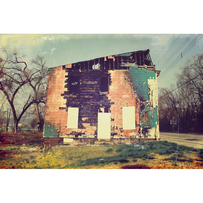 Distressed Brick Building - Wrapped Canvas Print, 30cm H x 46cm W x 3.8cm D