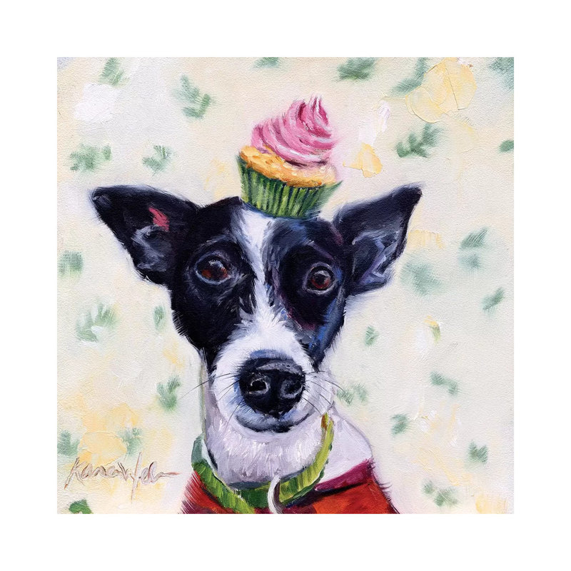 « Terrier confection » par Karen Weber, reproduction d’art, Toile tendue, Pas de tapis, H 12 po x l 12 po x P 0,75 po