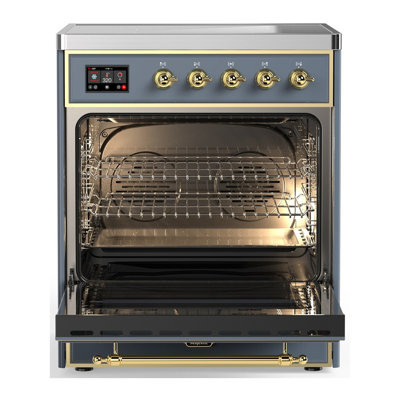 Majestic III Series 30 Inch Induction Range with 4 Induction Elements in Blue Grey (Brass Trim)