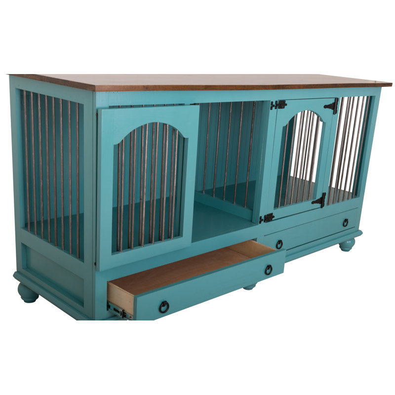 Cage pour animal Stelly, Doré havane, Bleu minuit