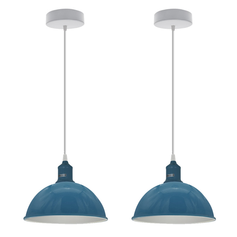 Gingras 2 - Light White Single Pendant, Cyan Blue, No