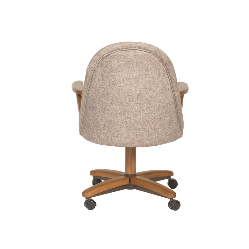 19'' H Upholstered Walnut Armchair, Light Brown