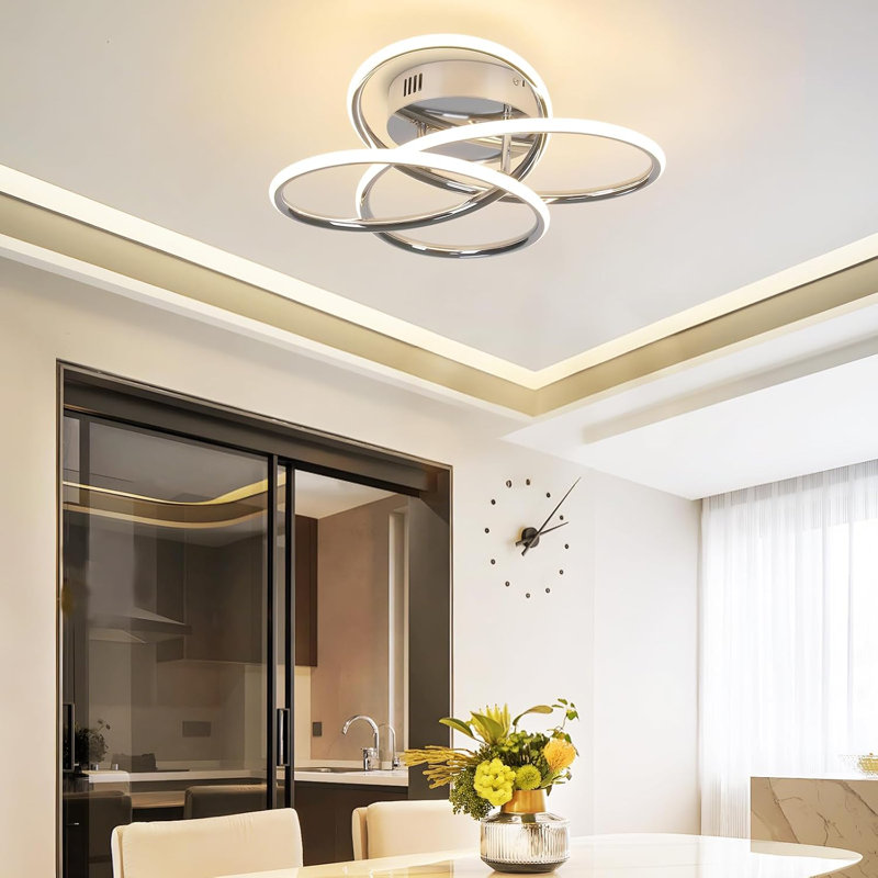 LED Semi Flush Mount, Chrome