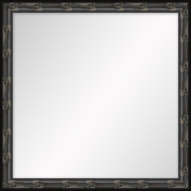 Miroir Adelaide, Carré 15 po x 15 po, Noir, Non biseauté