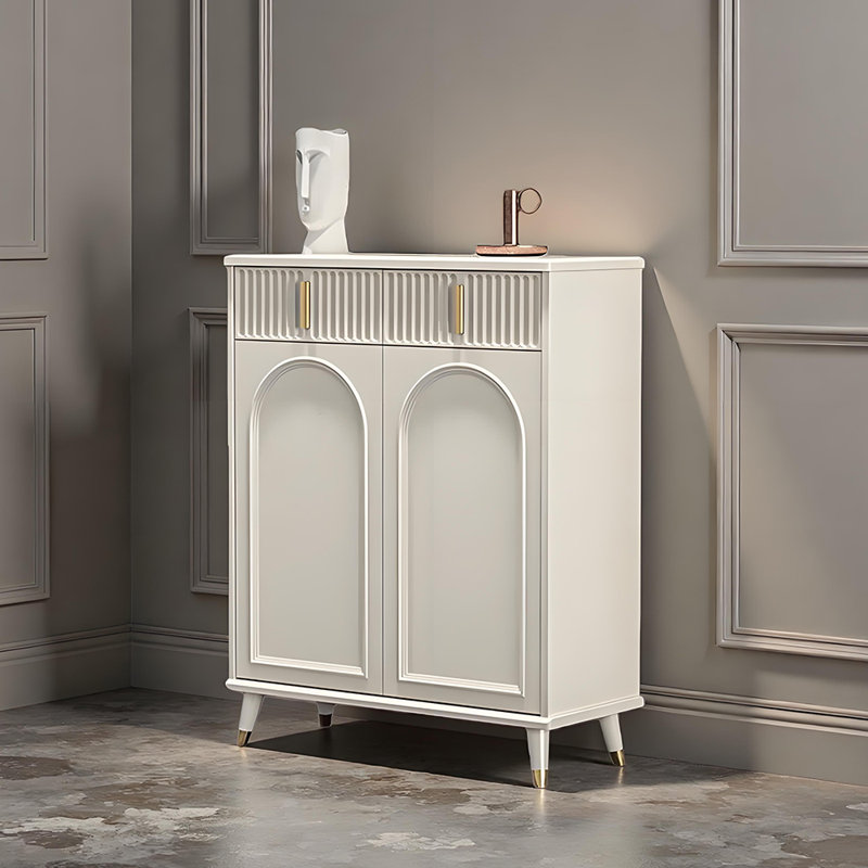 Rangement à chaussures romantique de style français, 40.16" H x 31.5" W x 13.39" D, Crème