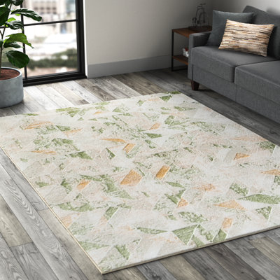 Tapis vert à motif abstrait Pyburn
