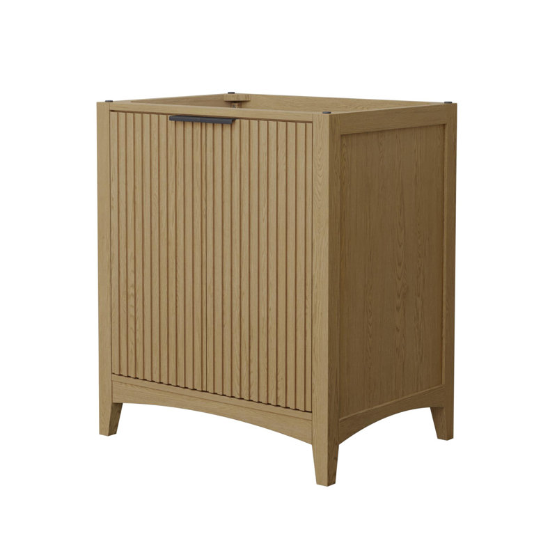 Palmilla 29.25" Freestanding Single Bathroom Vanity Base Only, Beige, Matte Black