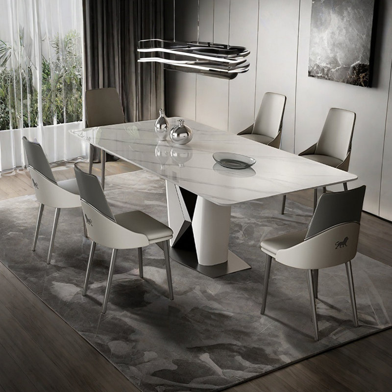 Ensembles de tables de salle à manger rectangulaires italiennes, H 29,5 po x L 59 po x l 31,5 po