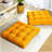 Gel Memory Foam Square Floor Pillow Set - Large Seating Cushions for Adults - 20x20x4 Inch - Yellow - Pack of 2 - Comfortable Sitting Pillows