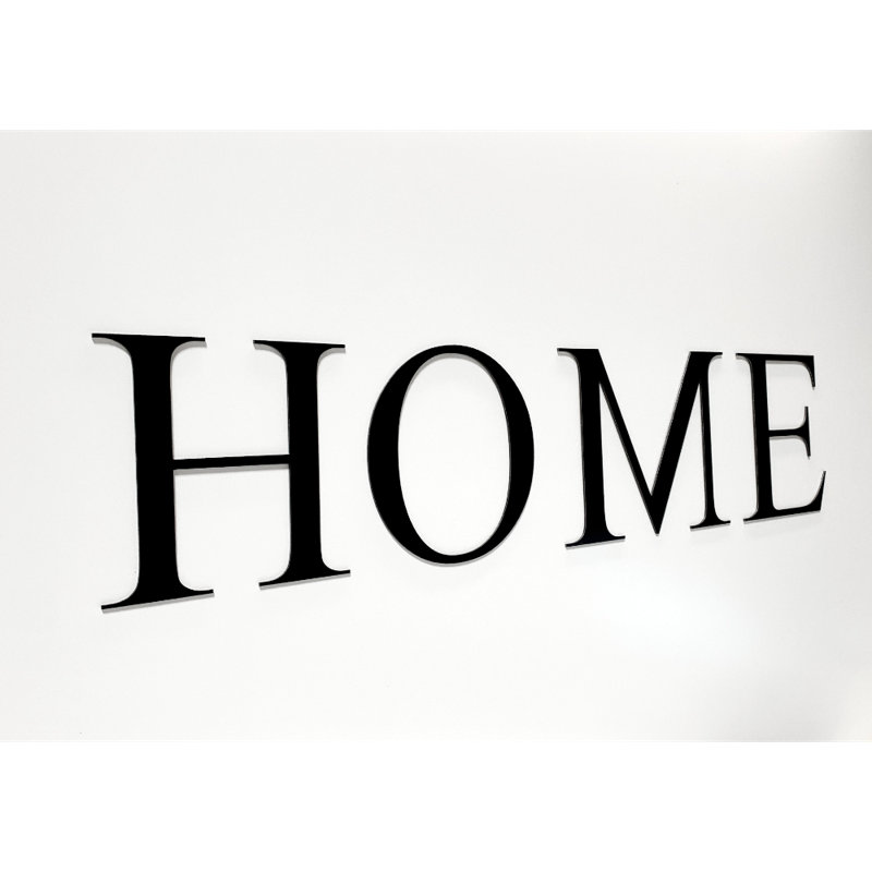 Home Metal Wall Art - Inspirational Word Decor - Minimalist Script Wall Hanging - Modern Industrial Metal Design - Rustic Farmhouse Style Sculpture - Living Room Entryway Home Decor - Simple Statement Art Piece