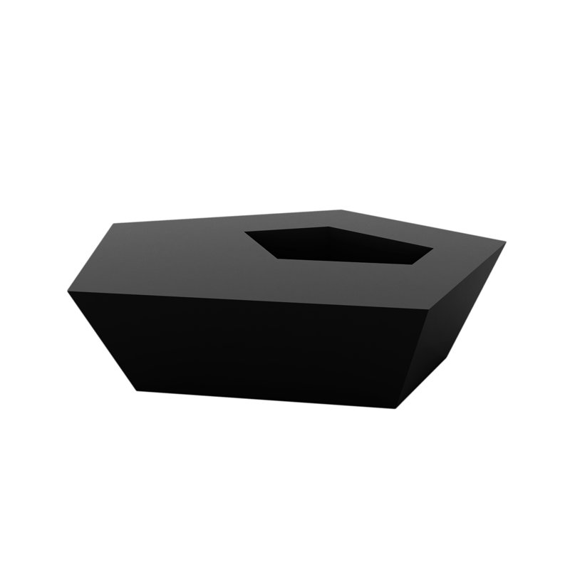 Faz Plastic Coffee Table, Black, 27.5" W x 43.25" L x 12.5" H