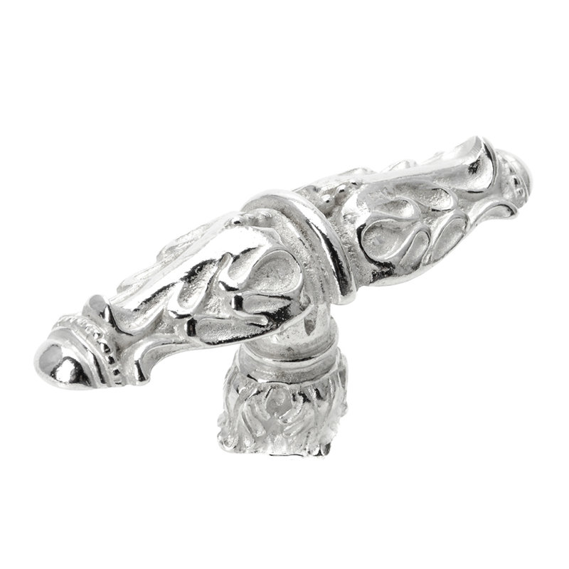 Acanthe à larges feuilles de style roman avec base à colonne, Chrome