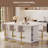 72" Kitchen Island With Storage,Kitchen Cabinet with Seating Area and Large Worktop, Stable Wooden Structure, Modern Style, Easy to Assemble,Wood Table Top-1470832967-1470832966