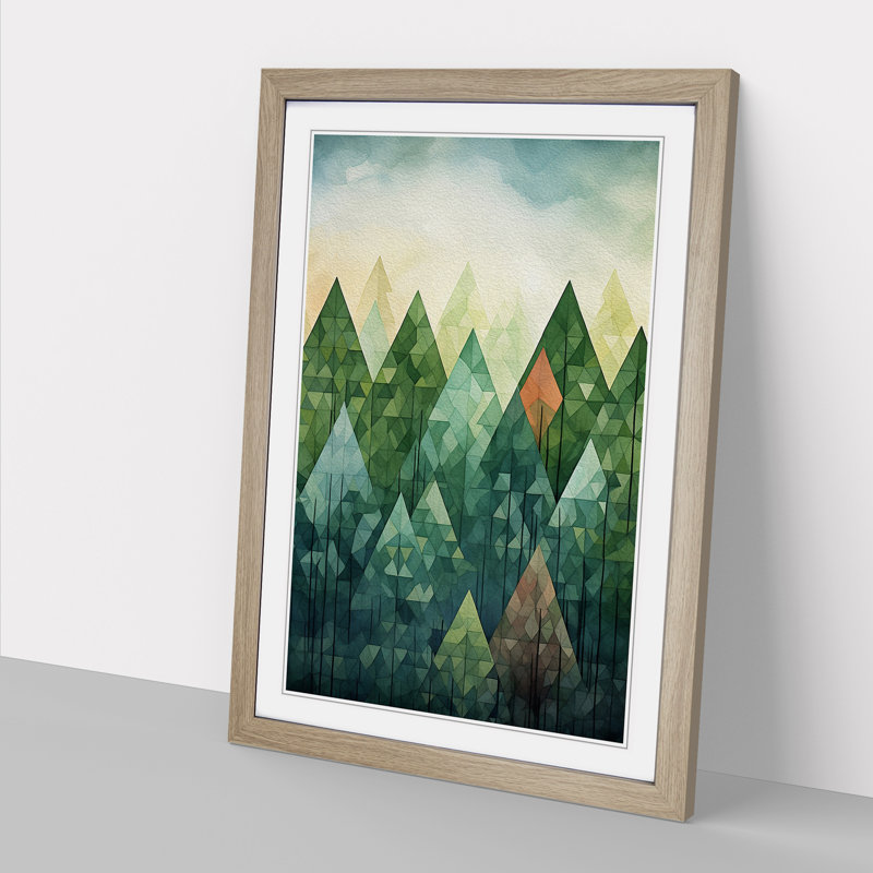 Spring Forest No.2 - Single Picture Frame Print on Wood, Oak Framed, 64cm H x 46cm W
