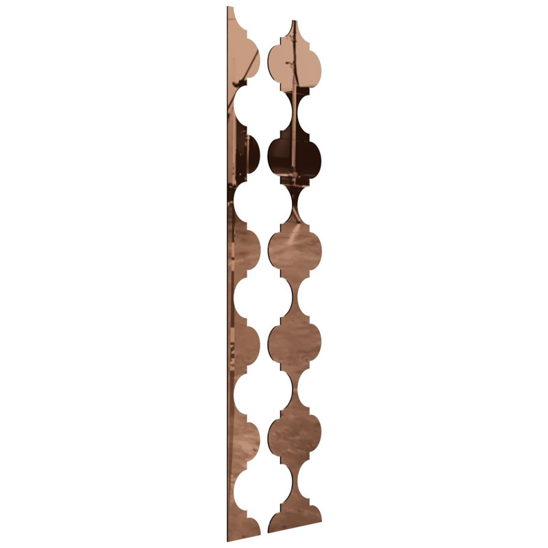 Ensemble de panneaux muraux décoratifs réglables en acrylique Marrakesh (paquet de 12), H 47 po x l 7,125 po, Bronze