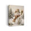 Cute Snowman Wall Art Christmas Winter Canvas Print Framed 8 x 10 Inch Cheerful Snowman with a Top Hat in a Snowy Forest, Winter Holiday Decor for Nursery Kids Room Bedroom Living Room
