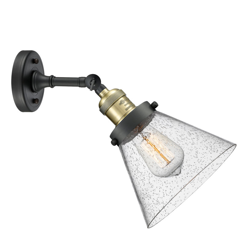 Cone 2 Light Tiltable Bath Vanity Light, Seedy, Black Antique Brass, Bulb Not Included