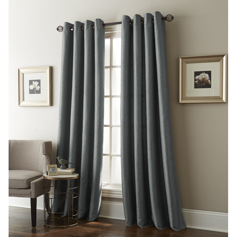 Rawson Semi Sheer Curtain, 54" W x 95" L, Mineral Blue