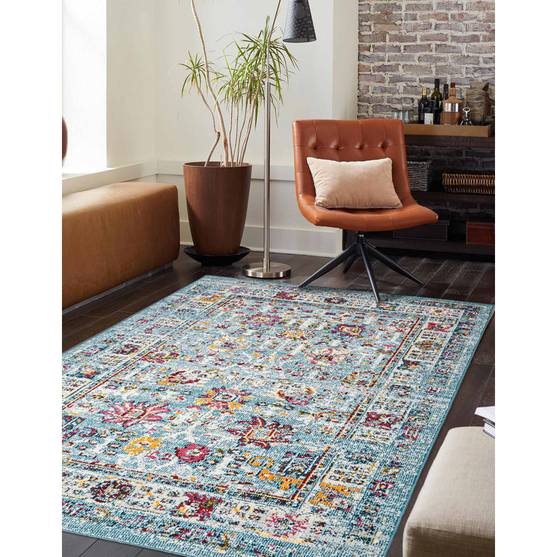 Jasmine Blue Rug 8'0" x 10'0", Rectangle 8' x 10'