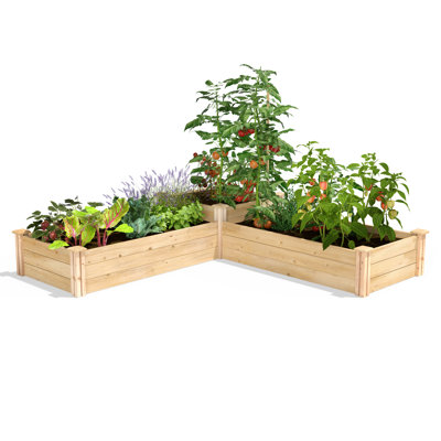 Lit de jardin surélevé en cèdre 2 pi x 10 pi x 10,5 po Original