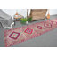 Bohemian Style Handwoven Traditional Diamond Patterned Turkish Runner Rug for Home Decor Pink/Green