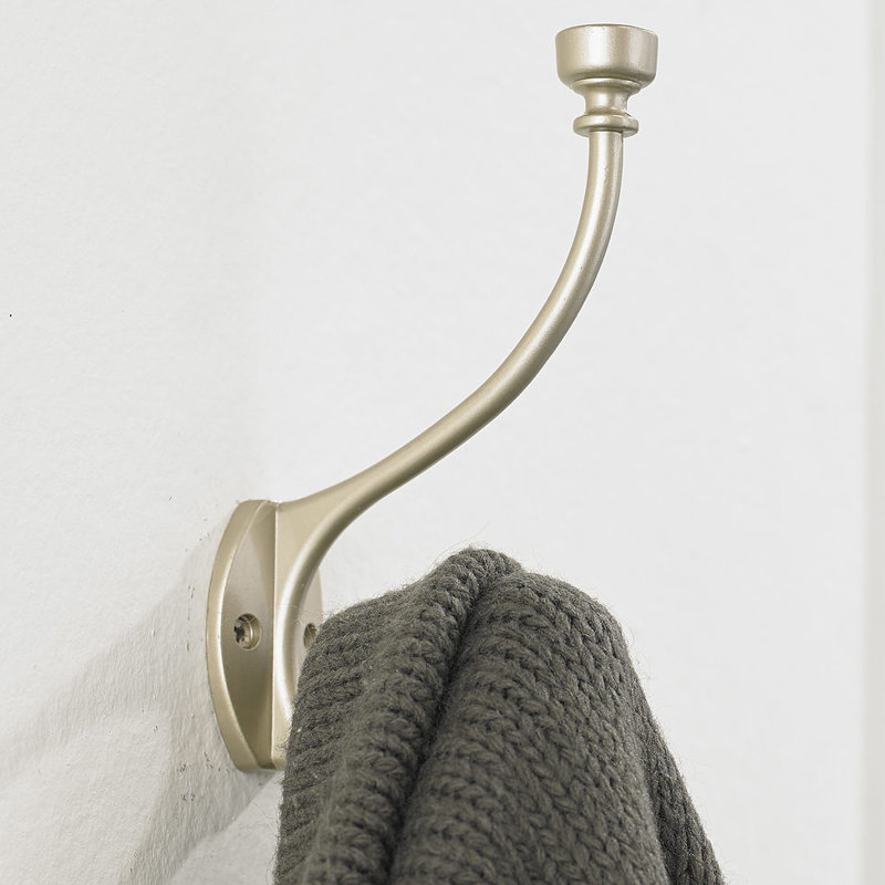 Crochet mural en métal Classic, Nickel mat