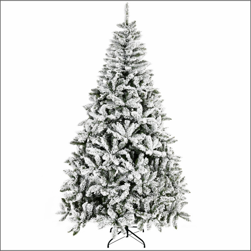 Arbre de Noël artificiel enneigé 7,5 pi avec branches réalistes, vert