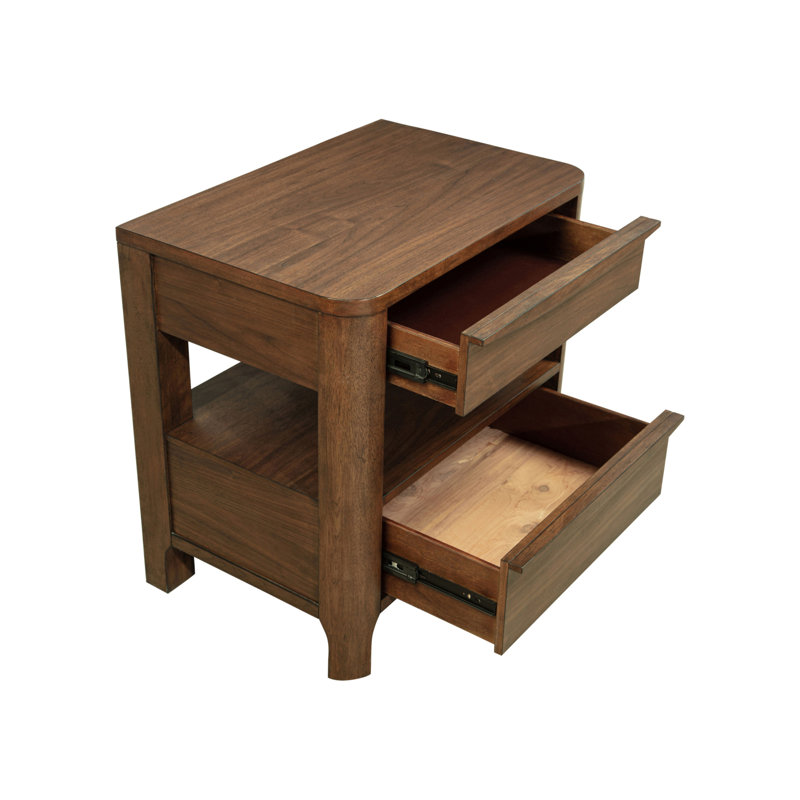 Table de chevet 2 tiroirs avec doublure en cèdre