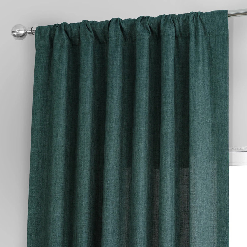 Armita Italian Faux Linen Room Darkening Curtains for Bedroom & Living Room Curtains - Single Panel Window Curtains