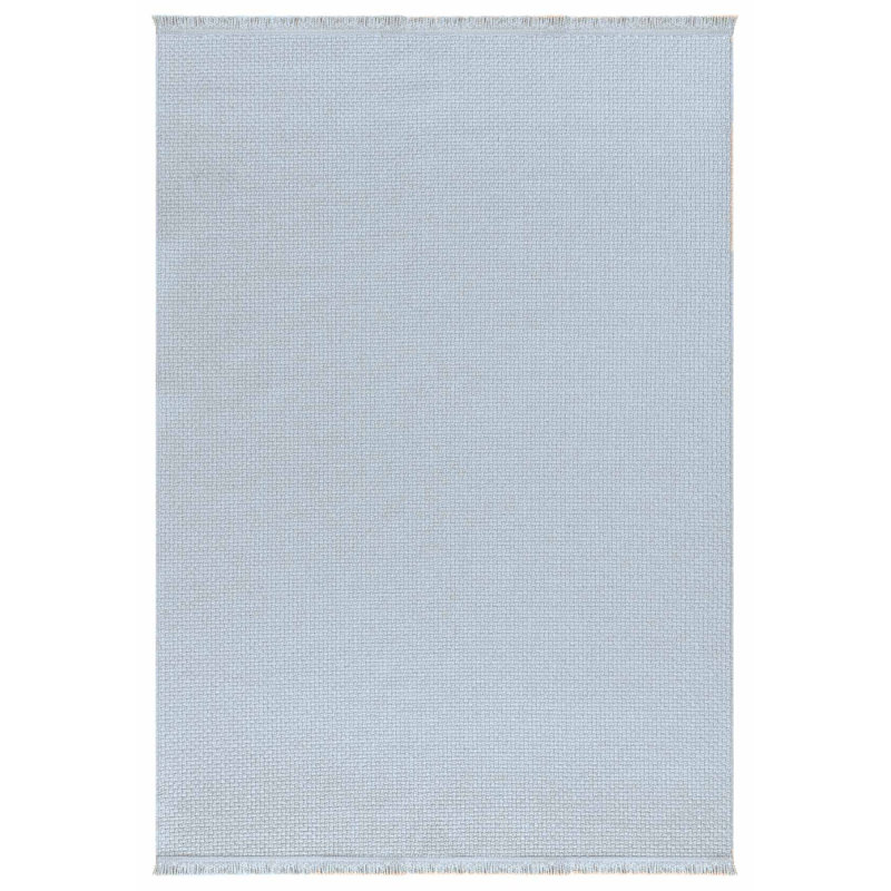 Tapis en sisal rustique antidérapant lavable à la machine bleu clair, Rectangle 4 pi 4 po x 5 pi 11 po