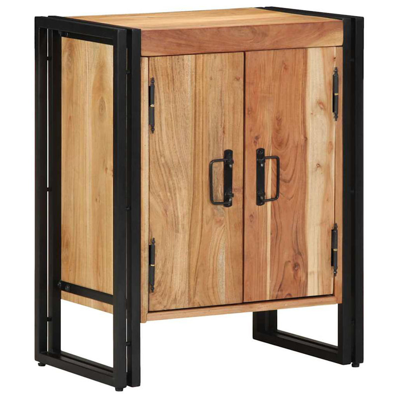 Shoe Cabinet Solid Wood, Black/Brown