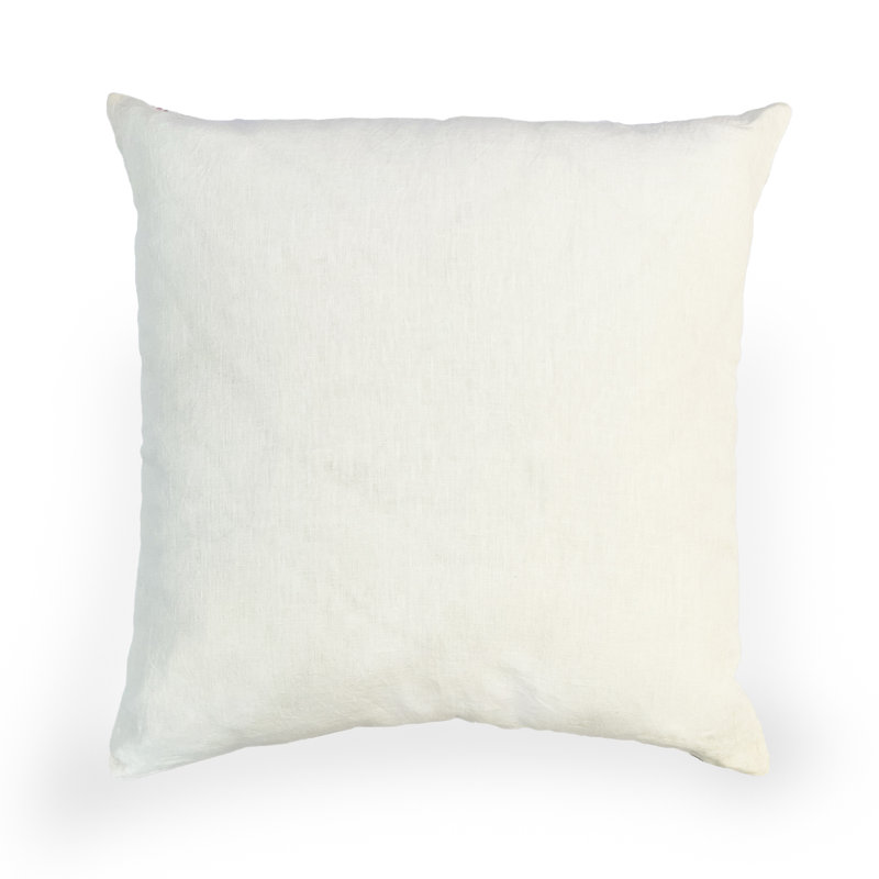 Verano Embroidered Linen Throw Pillow