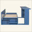 Lit de jour avec bureau amovible, tiroirs de rangement et table d'appoint hydraulique-168058201-168058534