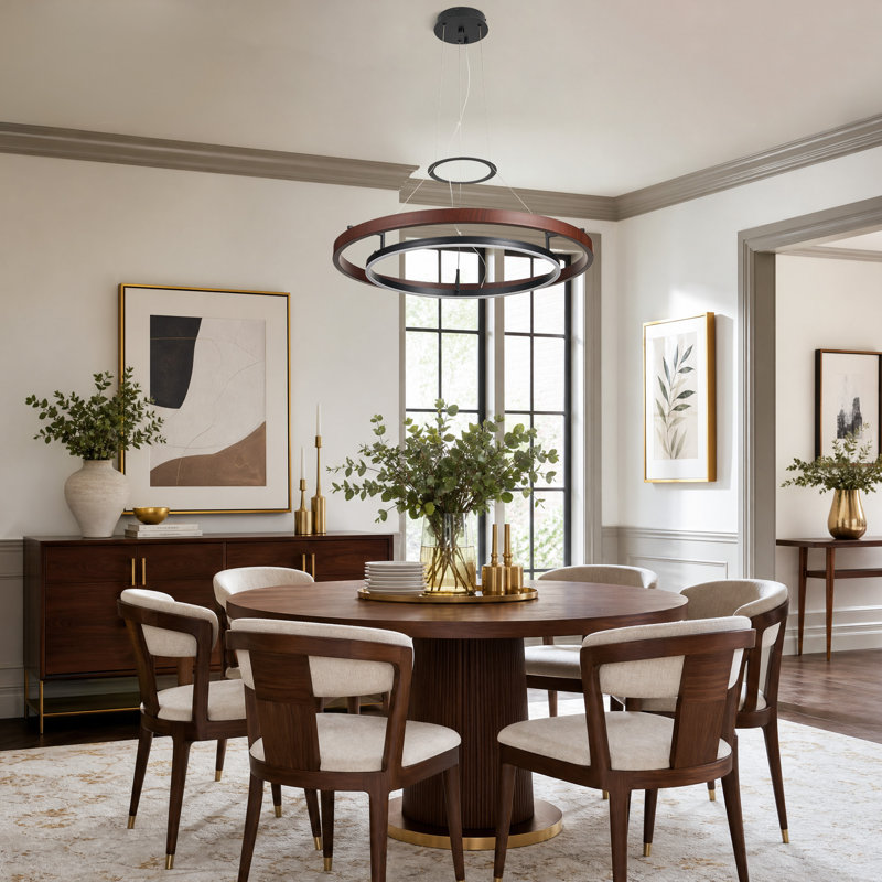 Plafonnier de style contemporain 32 pouces à 2 anneaux DEL Halo