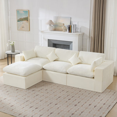 Canapé modulaire à compression avec repose-pieds