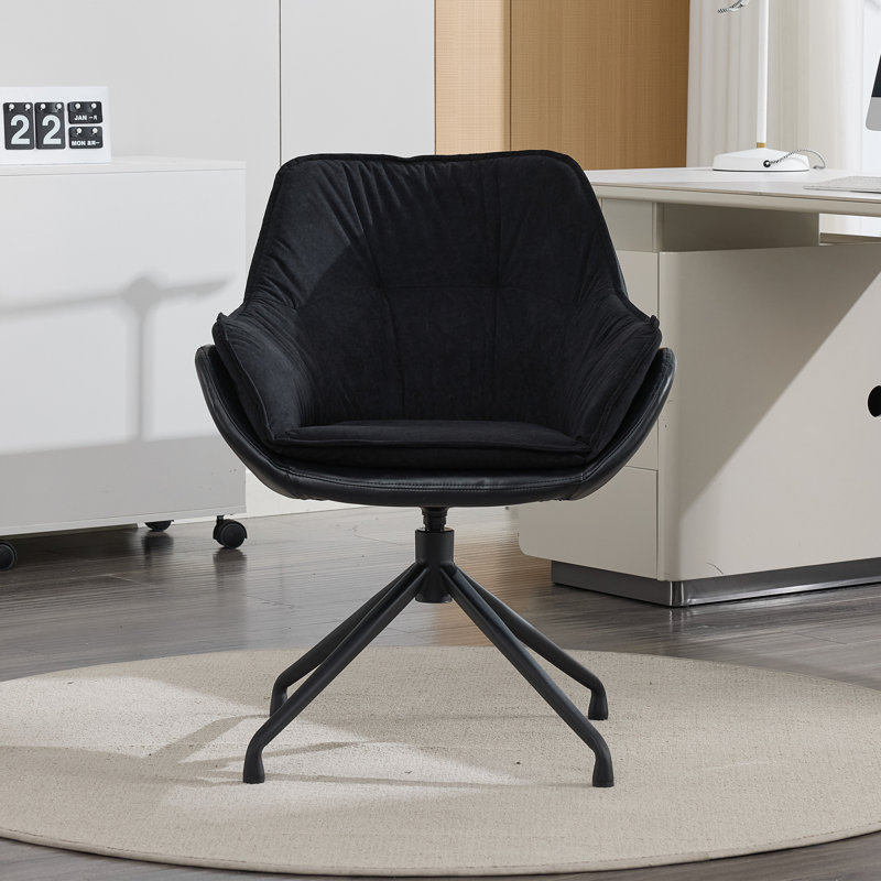 Fauteuil de bureau pivotant en simili cuir avec accoudoirs Isen odern odern, Noir