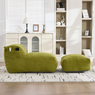 Big Bean Bag Chair for Adults, Lounger Large Bean Bag Sofa with Memory Foam, Ergonomic Support, and Premium Comfort for Living Room, Bedroom, or Balcony
