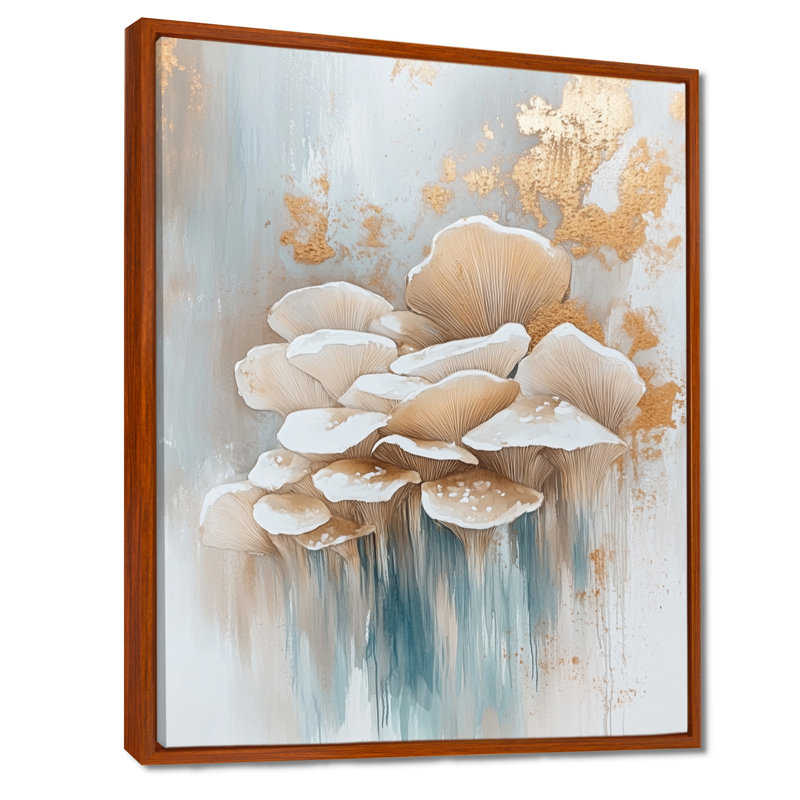 Cossey I - Art mural sur toile encadré champignon, H 40 po x l 30 po, Cadre flottant brun