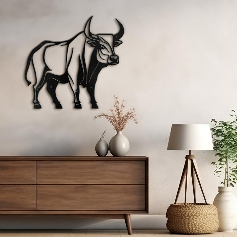 Décoration murale en métal, H 12 po x l 18 po x P 0,05 po, Noir