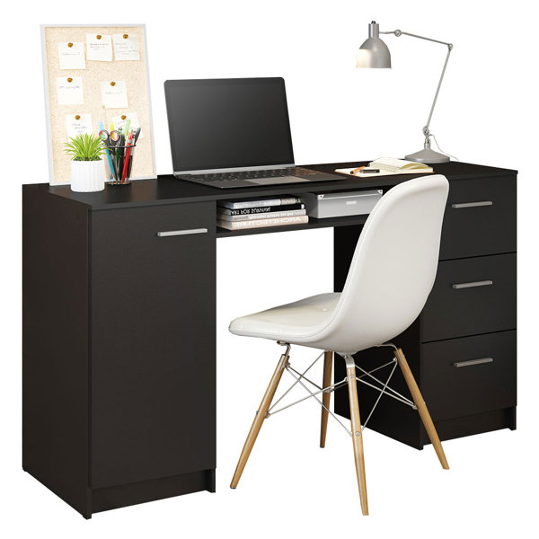 Light luxury desk glossy rock panel office desk and chair