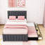 Lit plateforme tapissier avec lit gigogne et 3 tiroirs-343874607-343874609