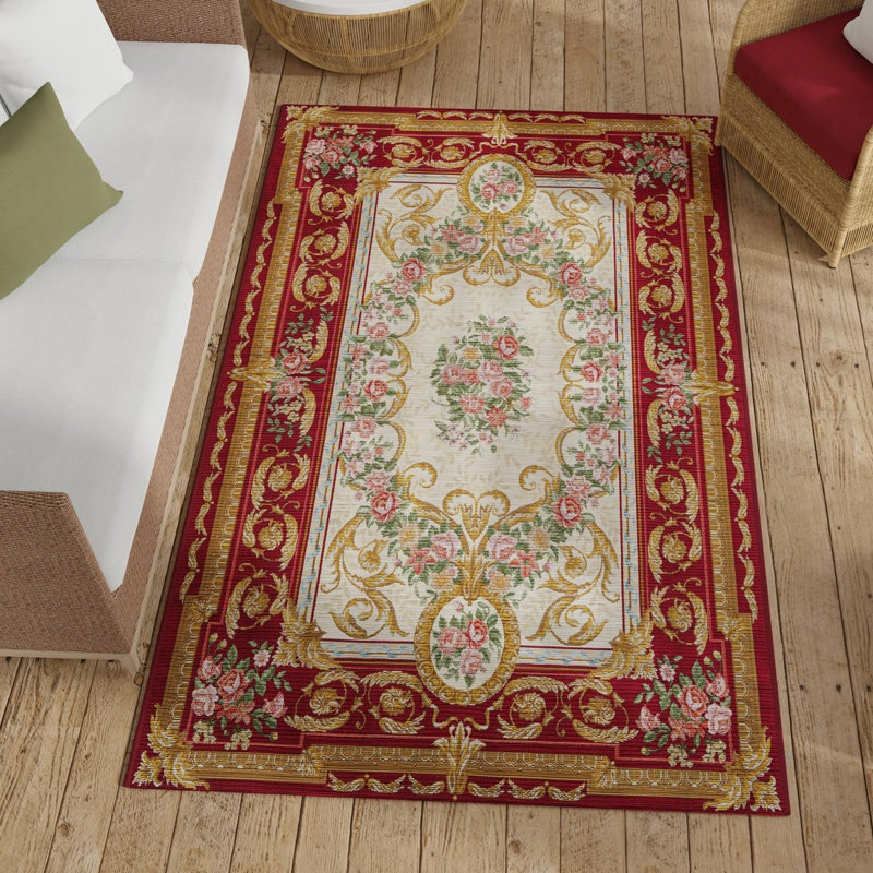 Indoor/Outdoor Traditional Area Rug, Rectangle 4'1" x 6'1"