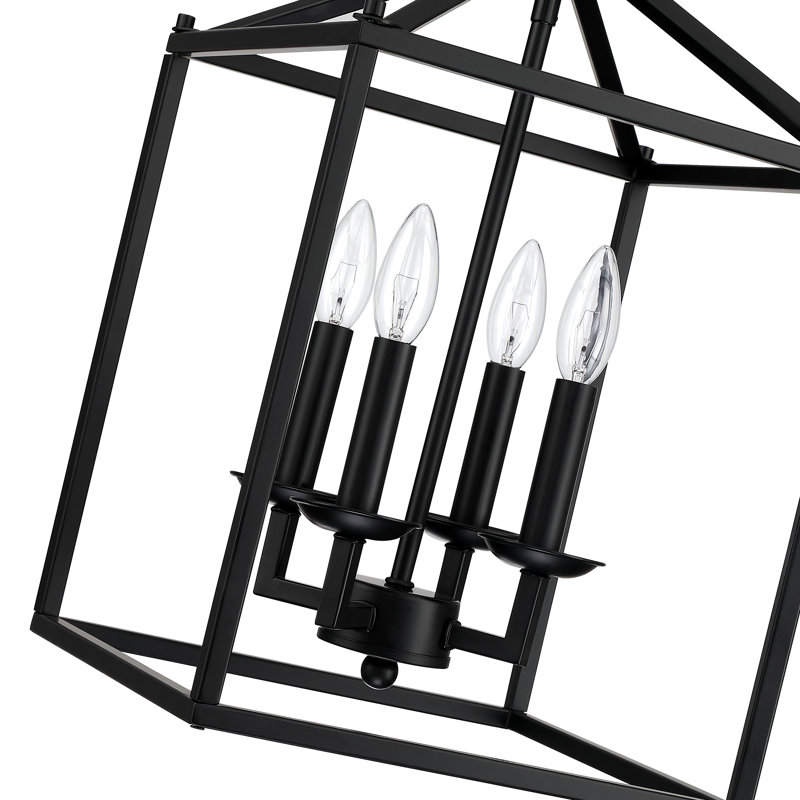 Duygu Dimmable Lantern Geometric Chandelier, 17.5" H x 12" W x 12" D