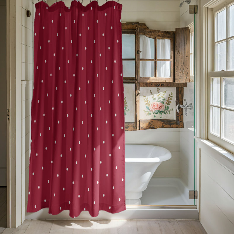 Rideau de douche Red Dots - Premium, H 74 po x l 71 po