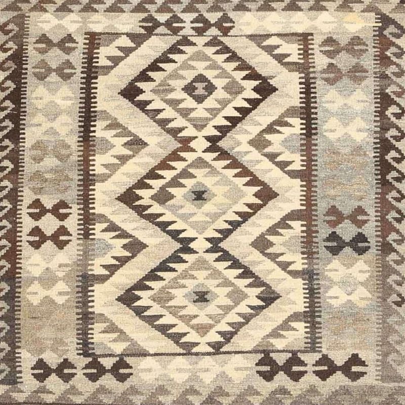 Tapis beige/brun contemporain, Carré 6 pi
