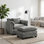 Canapé-lit simple surdimensionné avec repose-pieds et rembourrage profond - siège large avec accoudoirs épais enveloppés dans un tissu texturé doux
